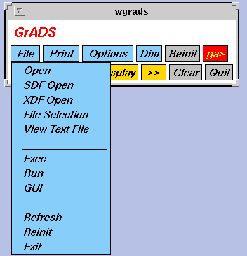 GAGUI File Menu