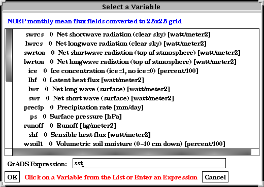 GAGUI Var Selection Widget